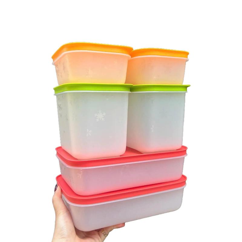 Bộ Hộp Trữ Đông dẻo sét 6 Hộp nhựa nguyên sinh, hộp baỏ quản thực phẩm