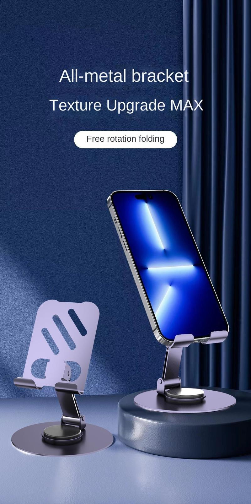 Product Introduction of Giá Đỡ Điện Thoại Để Bàn, Hoàn Toàn Bằng Kim Loại, Xoay 360 Độ, Thích Hợp Cho Điện Thoại Di Động Và Máy Tính Bảng, Lười Biếng, Lý Tưởng Cho Phát Trực Tiếp Trực Tiếp Và Lớp Học Trực Tuyến Phụ Kiện Titan 2