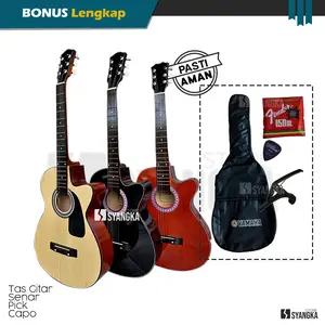 [cod] GITAR AKUSTIK MURAH YAMAHA CUSTOME PEMULA FREE TAS, SENAR, PICK DAN CAPO