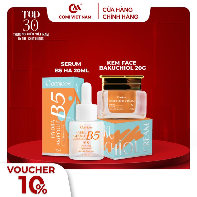 Combo Upsize Kem Face Huyết Yến Bakuchiol - tinh chất cấp ẩm Serum B5 HA Skincare Son (20ml-20g)