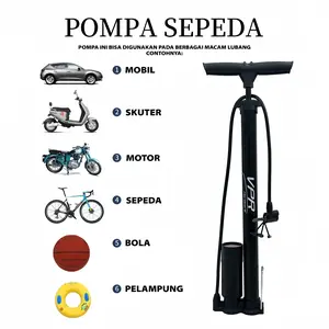Pompa Angin Sepeda Motor Mobil Tabung Meter Black POMPA MANUAL//Pompa Sepeda VPR/Pompa Angin Ban Sepeda Murah