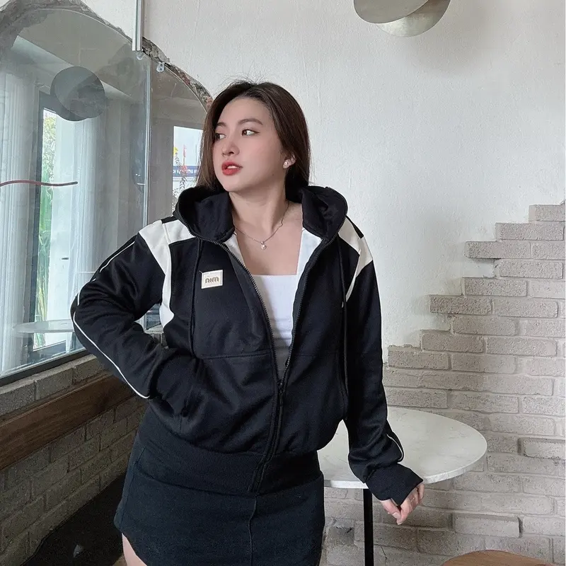 ÁO KHOÁC PHỐI LOGO 2 DA ( MKN CLOTHING ) Nữ Women Top Jacket 5