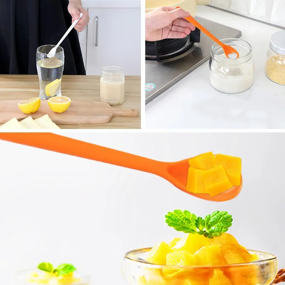 1Pcs Plastic Food Spoon Long Handled Coffee Stirring Spoon Wholesale Spoon Restaurant Tableware R2A1