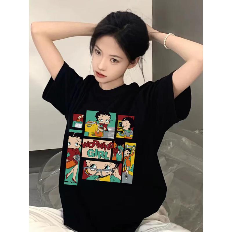 Áo thun ngắn tay dành cho nam và nữ vào mùa hè chuyên đi cặp đôi áo cotton dày đặc làm đáy 5