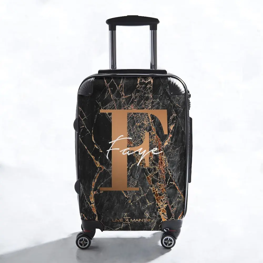 Personalised Slate Marble Initial Suitcase