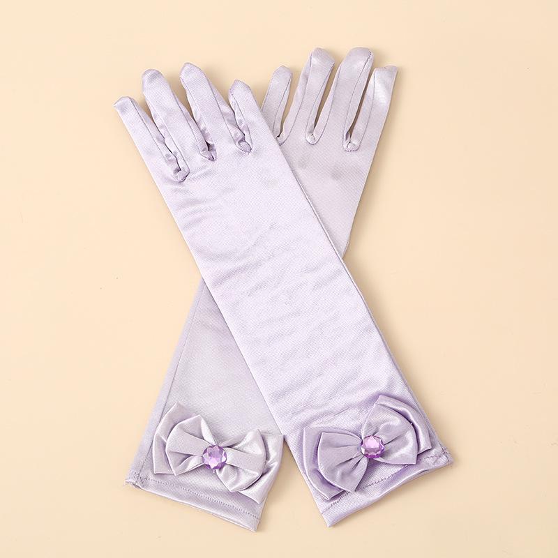 Product Introduction of Children's Princess Long Gloves, Girls' Birthday Party Princess Elsa Anna Accessories Long Finger Set 6