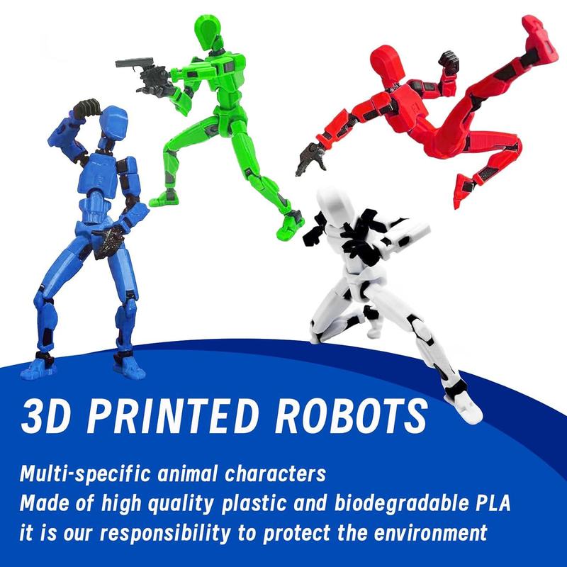 Product Introduction of 3d Printed Action Figure Toy, 1 Count Joints Movable Action Figure Model Toy, Diy Body Decompression Toy, Specialty Diy Supplies 7