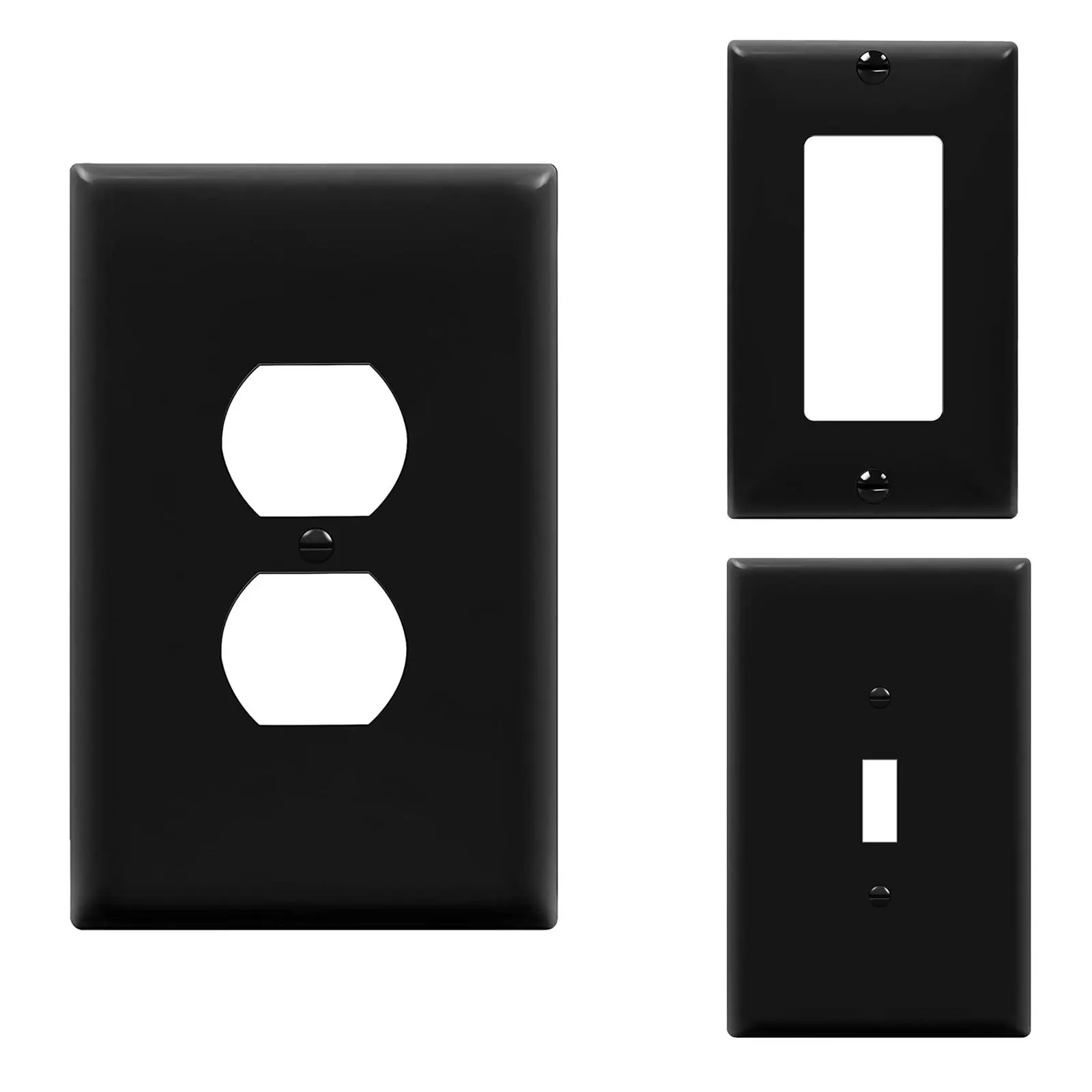 Wall Outlet Cover, Decorator Light Switch Wall Plate, Unbreakable Polycarbonate Dual Outlet Cover, Color-Matched Screws Included