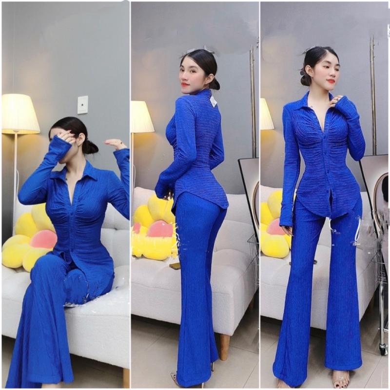 D20 - Set Bộ Áo Sơ Mi Quần Ống Loe Dễ Mang Mai Bùi Store Top 2