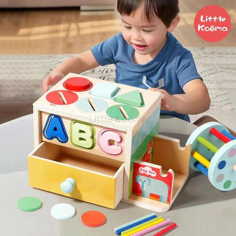 Wooden Activity Box Montessori Learning Toy for Toddlers, Educational ...