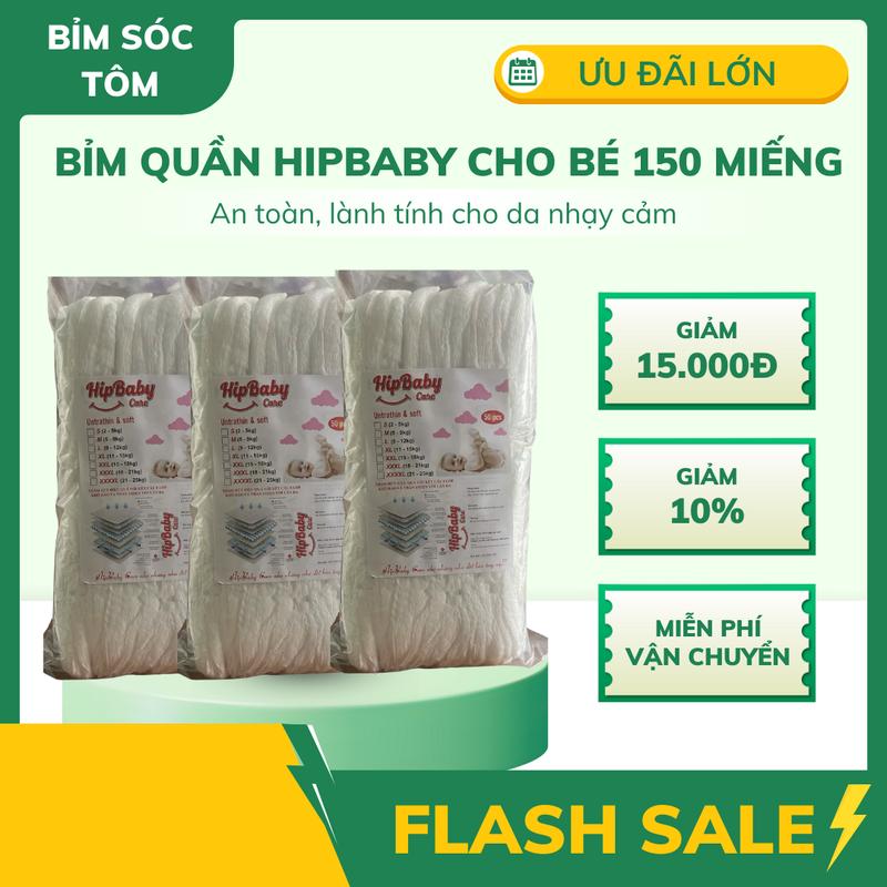 150 miếng bỉm quần HipBaby đủ size S đến 3XL cho bé hipgiga
