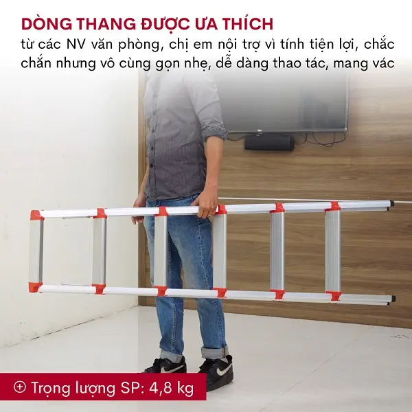 Thang Nhôm Chữ A bậc bằng NAKATA - Đủ Kích Thước (3 bậc-6 bậc) , trọng tải 150kg 6