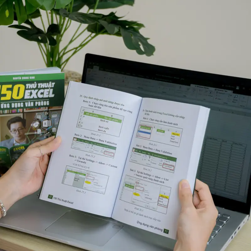 Combo 2 Sách Excel Từ Cơ Bản Đến Nâng Cao Và 150 Thủ Thuật Excel Ứng Dụng Văn Phòng - Thầy Nguyễn Quang Vinh -  Tặng Bảng Hàm Excel + Túi Vải 6