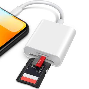 Lightning用ポータブルHUB、SDカードリーダー、TF＆SDカードアダプター、iPhone/iPad用Micro SDカードリーダー