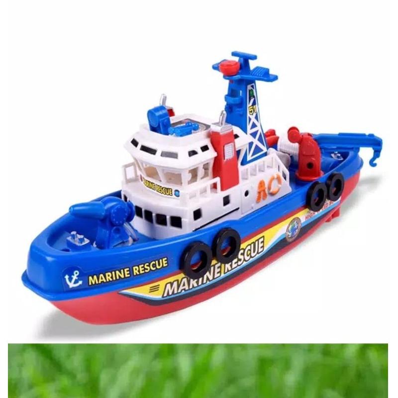 Boat Fire perahu semprot Mainan Kapal Pemadam / Diecast kapal laut Baterai Plastik Control 6