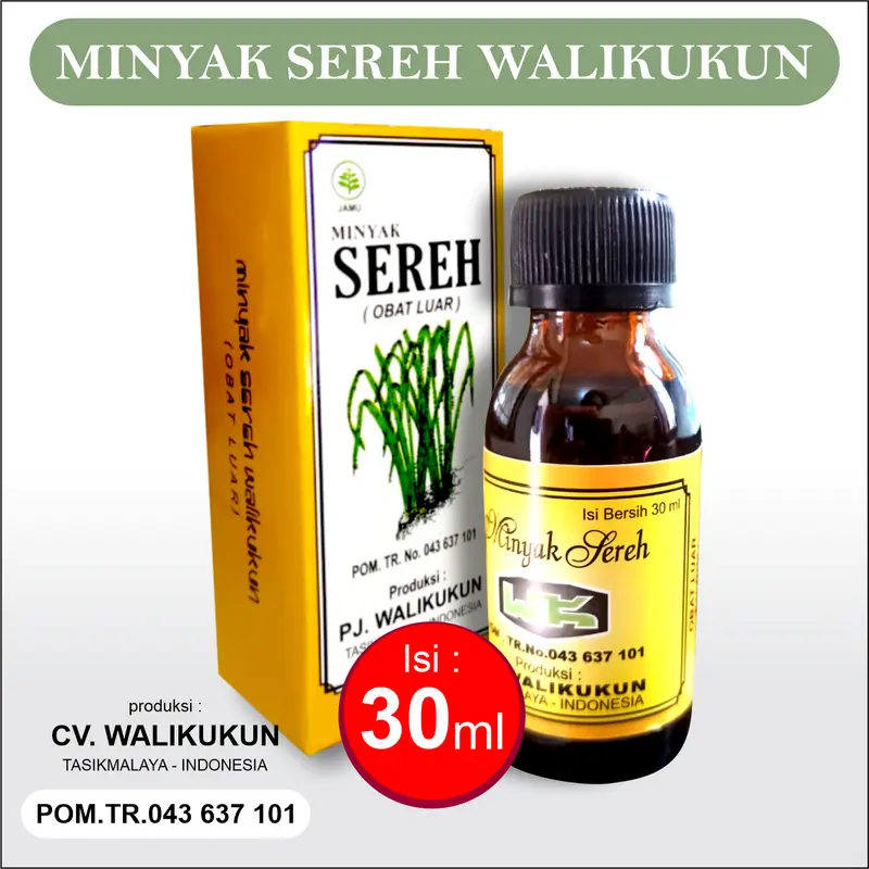 Minyak Sereh Walikukun Original 30 ML, Minyak Herbal Walikukun, Pegal Linu, Gatal di gigit Serangga 3