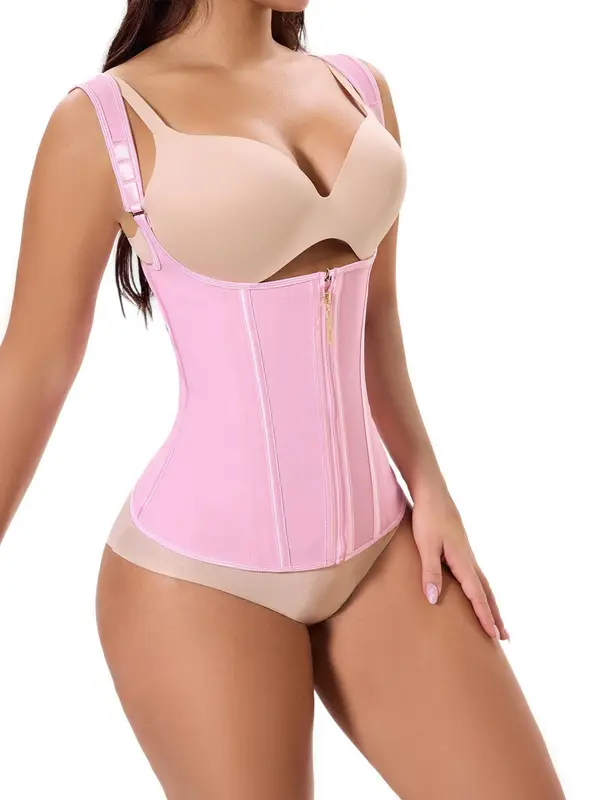 Women's Solid Color   Zipper Shapewear Tops, Comfortable Tummy Control Shaper, Women's Shapewear for Daily Wear 5