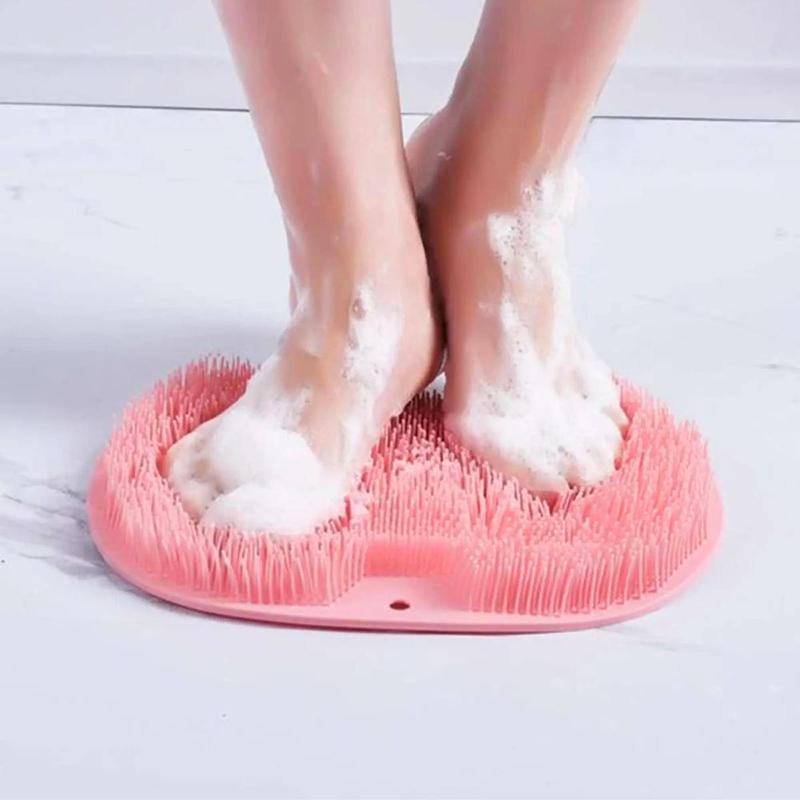 Product Introduction of Silicone Shower Foot Scrubber Mat, Wall Mounted Hands Free Exfoliating Back Scrubber, Everything Shower Products, Bath Wash Pad 7