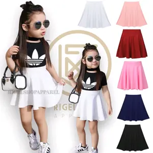 Rok Pendek Anak Perempuan Umur 1 Sampai 11 Tahun Polos Mini Hitam Putih pink merah Cewek rokpendekanakperempuan 10–12
