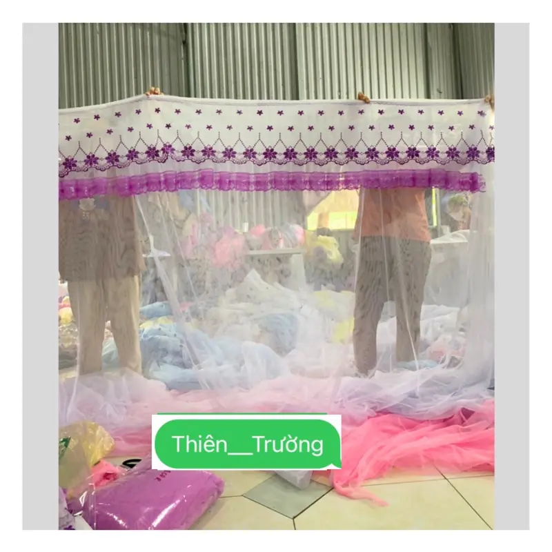 Màn dây tuyn có cửa cao cấp_mùng ngủ mắc tay người lớn chống muỗi 1m6x2m,1m8x2m,2mx2m2 cao cấp thiên trường 3