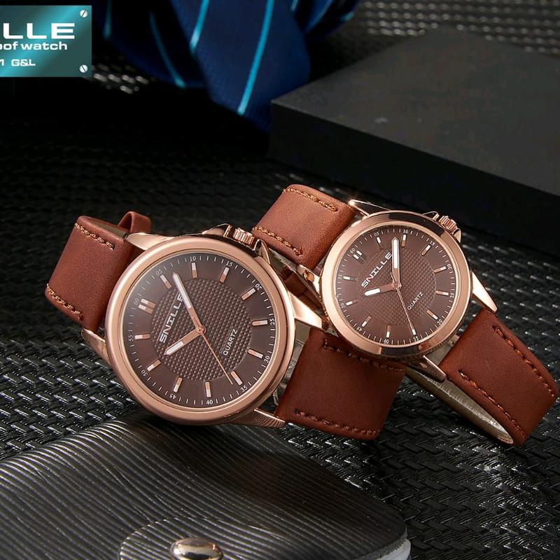 Snille Jam Tangan Kulit pasangan ( couple ) Pria & Wanita || bisa satuan.  Original Asli Anti Air Waterproof 1041 rose 7