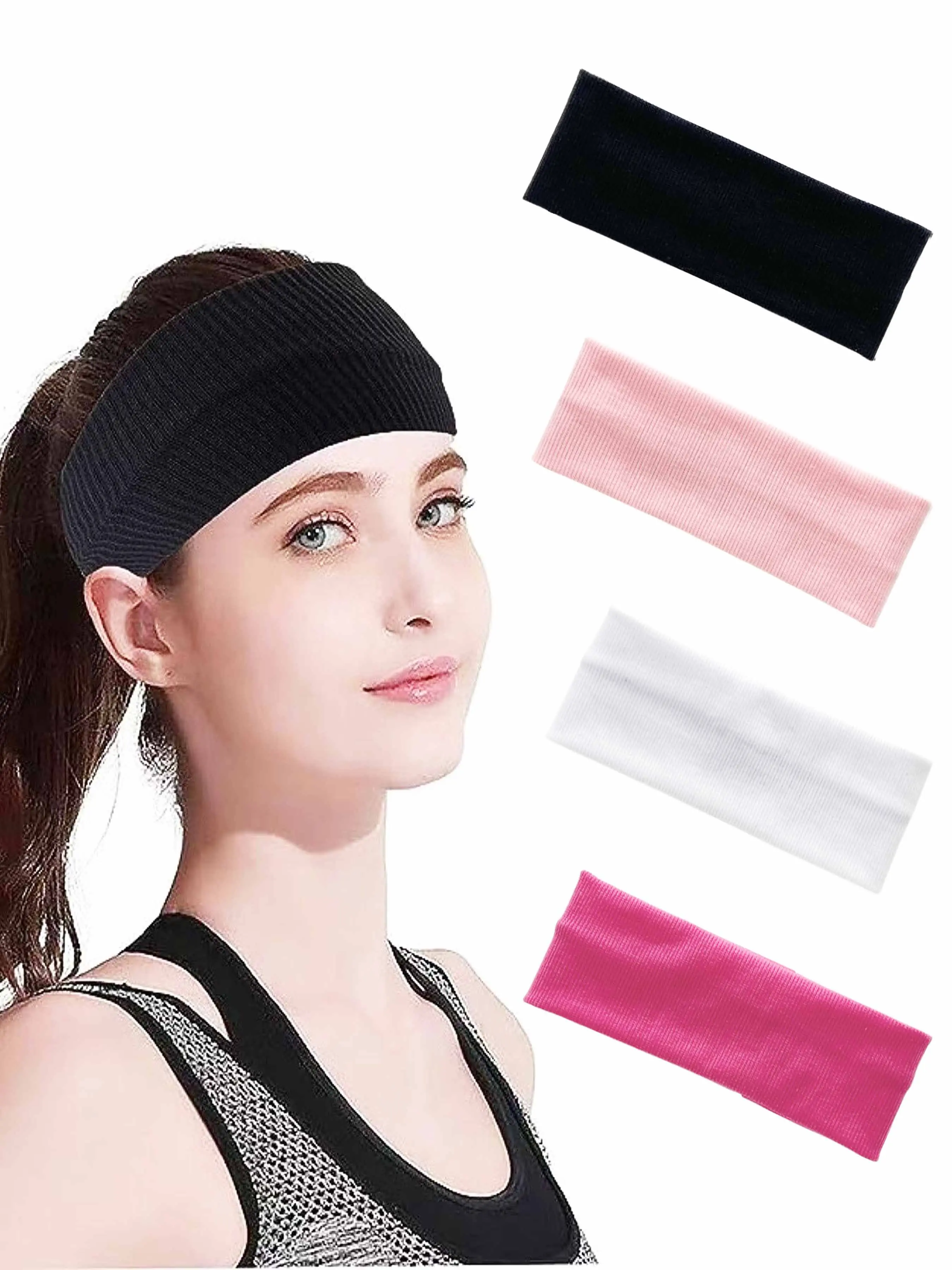 Solid Color Hair Band, Soft High Elastic Hair Band, Hair Accessories for Women & Girls, Minimalist Headwear Suitable for Thick Hair