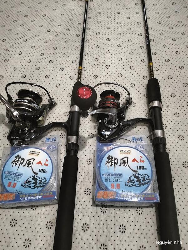 COMBO 1 cần 1 máy 1 cước 50m cần câu sông  CẦN ĐẶC SCABARD và MÁY câu KIM LOẠI DEUKIO AC DEUKIO FS kèm theo cước DW Fishing Đi Câu Câu Cá Bắt Cá