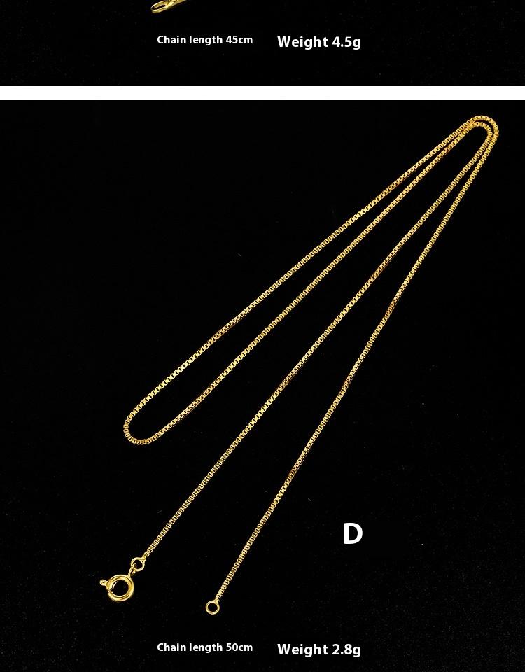 Product Introduction of Gold-plated necklace for women, simple plain chain, snake bone chain, box pearl, European and American pendant, single chain miduoduo 8