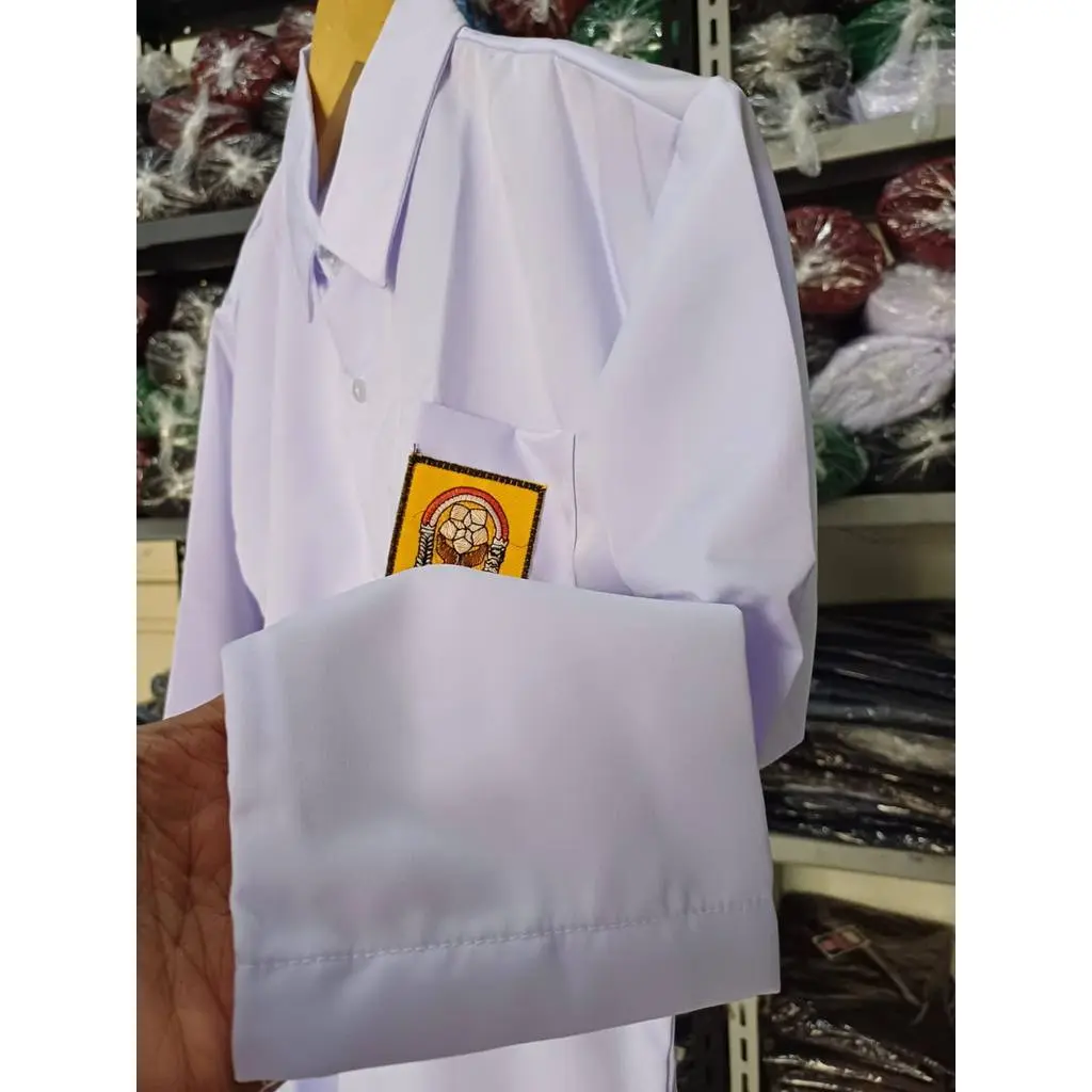 Seragam Sekolah Baju Putih SMA dan MA Lengan Panjang Oblong  atau Blus Kain Oxford dan Kain Licin