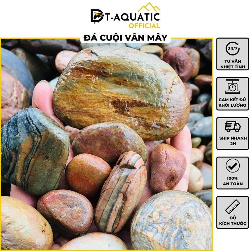 Đá Cuội Vân Mây - Setup Bể Thuỷ Sinh, Trang Trí Bể Cá Cực Đẹp (1KG)