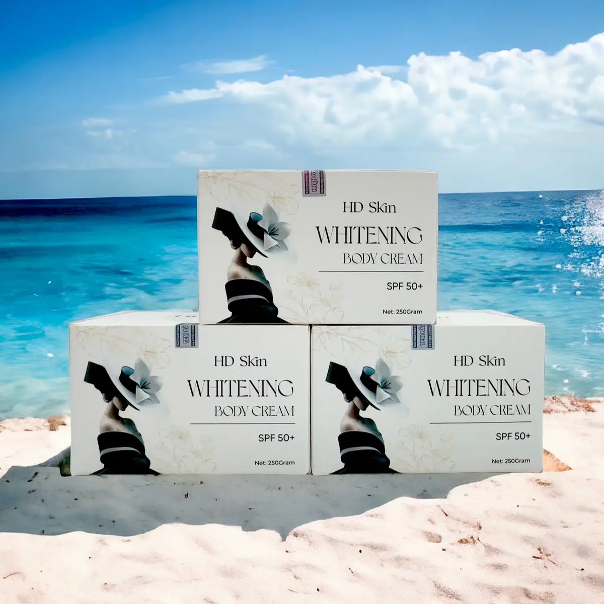 3 Hộp Kem Body Dưỡng Trắng,Nâng Tông Da SPF 50+ (HD Skin Whitening Body Cream ) 200Gram