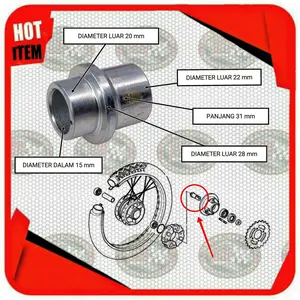 Bos Bosh Napgear Nap Gear Gir Ger Custom Tromol Roda Belakang RX KING Arm Swingarm KAZE ( As 15 mm )