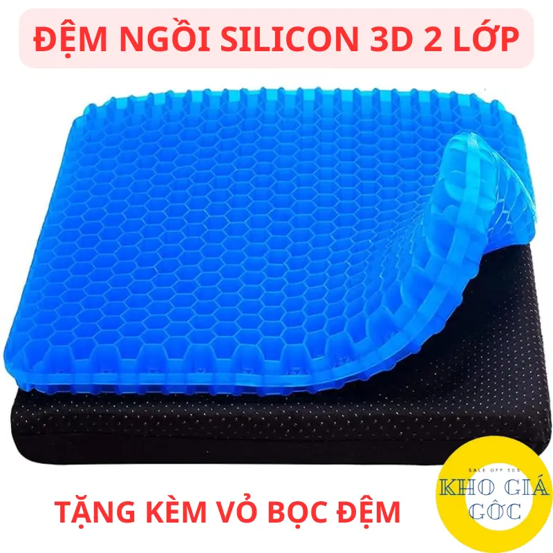 Đệm Ngồi Silicon 3D Thoáng Khí Lót Mông Thích Hợp Cho Ghế Văn Phòng, Ghế Xe Hơi, Nhồi Thiền Chống Ê Mỏi Và Thâm Mông