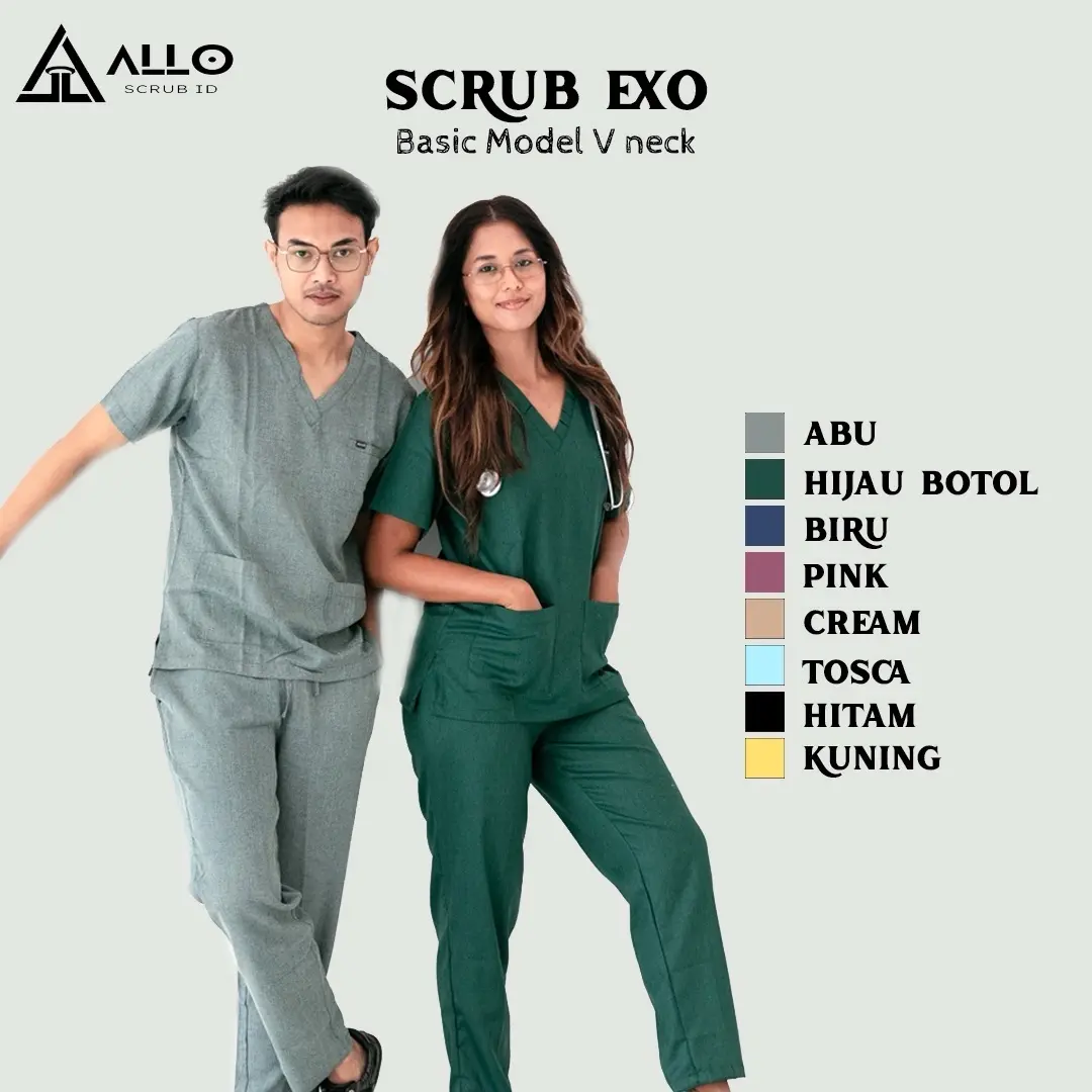 [SCRUB EXO] Alloscrub/Allo scrub/Scrub Dokter / Baju Jaga Dokter / Baju OK / Baju Perawat / Dokter Lengan Pendek