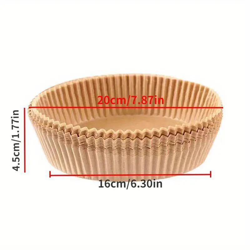 Disposable Air Fryer Paper Liner, 100pcs Non-stick Parchment Paper Baking Liner, Baking Utensils for Home Kitchen Restaurant 2