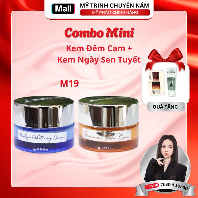M19 - COMBO MINI - Combo Kem Cam + Kem Sen Tuyết ALMONDS Kèm Quà Tặng - Hỗ Trợ Giúp Sáng Da Dưỡng Ẩm