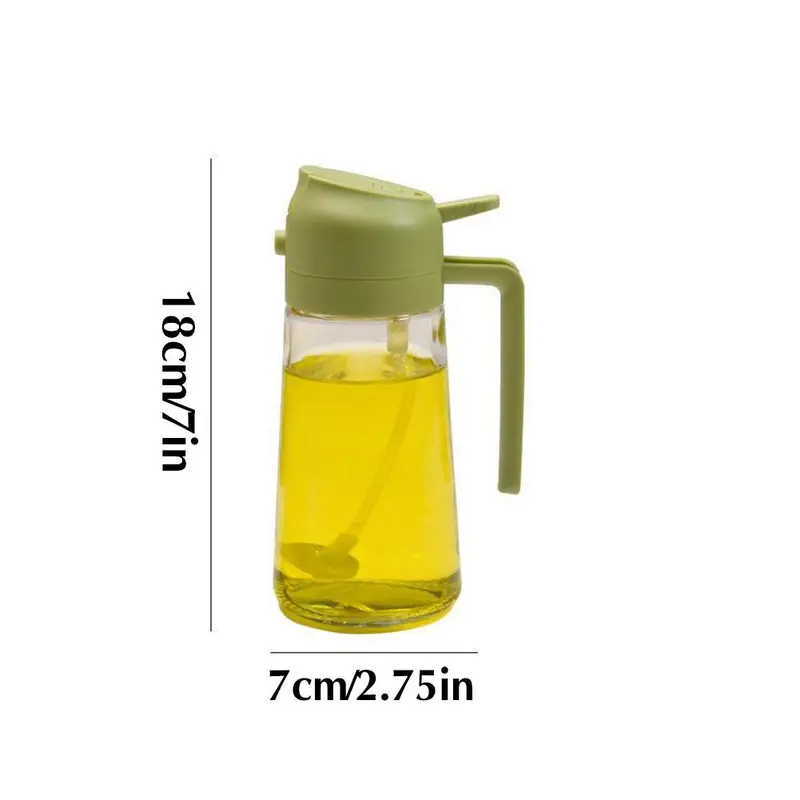 Bình Đựng Dầu Ăn Nấu Ăn Nhà Bếp, Dung Tích 500mL, Dùng Trong Gia Đình, Thích Hợp Cho Gia Vị BBQ Và Nước Sốt, Bình Xịt Dầu, Làm Bằng Chai Thủy Tinh 7