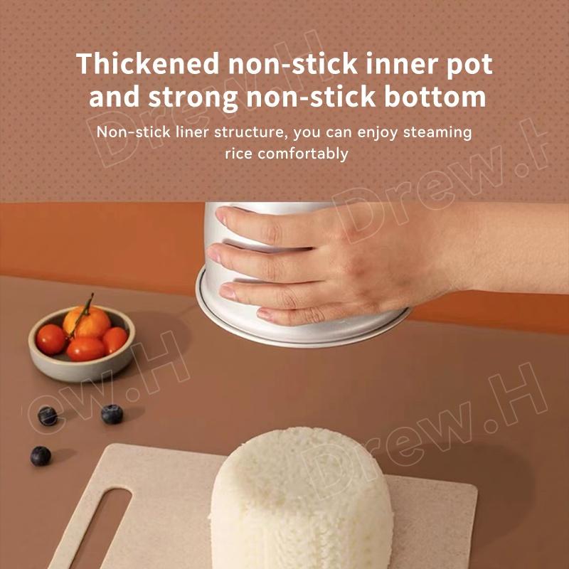 Mini Rice Cooker electric caldronwith Non-stick Pot and Steamer (1.2L/200W) 6