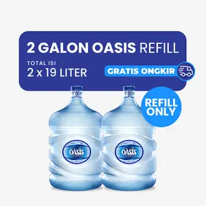 2 Galon Isi Ulang Oasis (Isi saja). Air putih yang memiliki kadar Ph standar harga terjangkau. Mineral Water.