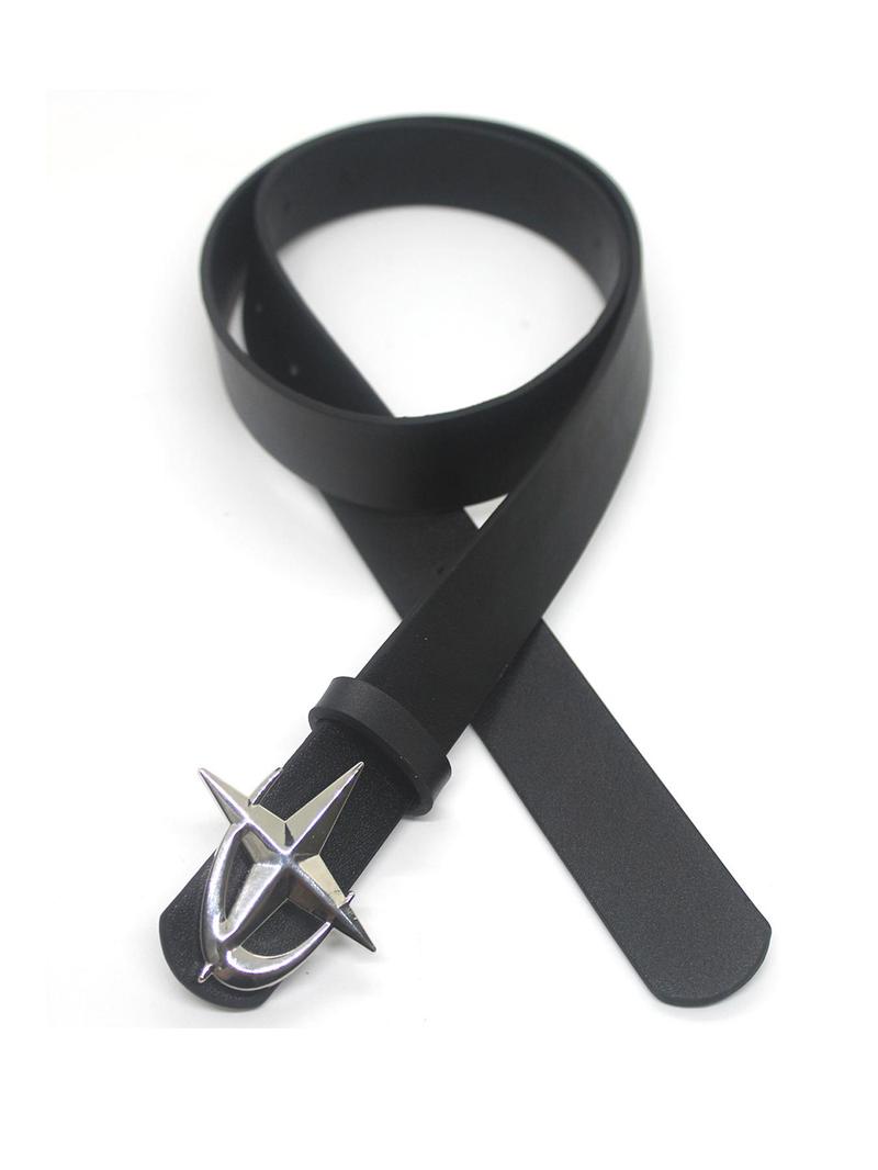 Product Introduction of Unisex Street Style Cross Design Belt, Minimalist Plain Color PU Buckle Belt, Trendy All-match & Exquisite Accessories for Birthday Gift 2