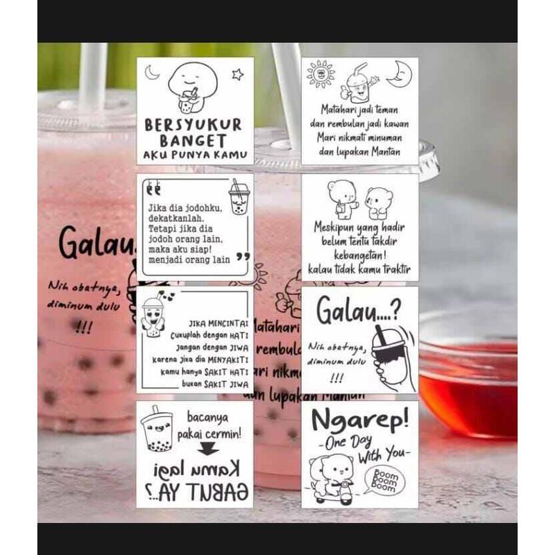 SRTIKER stickers minuman drink transparan kata kata bijak 100pcs MINUMAN 2