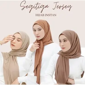 SYAMSIAR Jilbab / Hijab Segitiga Setia  Instan Jersey Premium / Hijab Jersey Kualitas premium / kerudung Segi tiga segi3 3 Nyaman Panjang Simple Muslim Empat Variasi
