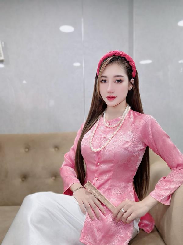 B.A115 - Bộ Áo Bà Ba Gấm Hoa Cúc Cài Nút Tay Dài Cổ Tròn ( 7 màu ) Nữ Women Top Sơ Mi Shirt