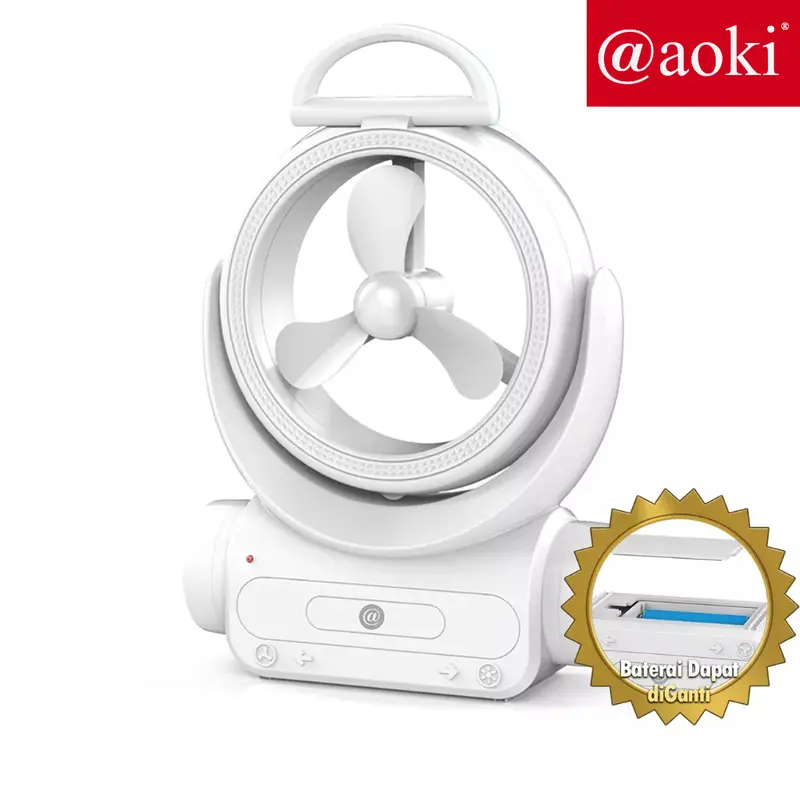 AOKI Kipas angin Meja Charger USB-C dapat dilipat lampu darurat 6.5inches tahan hingga 8Jam kipas  charger 0