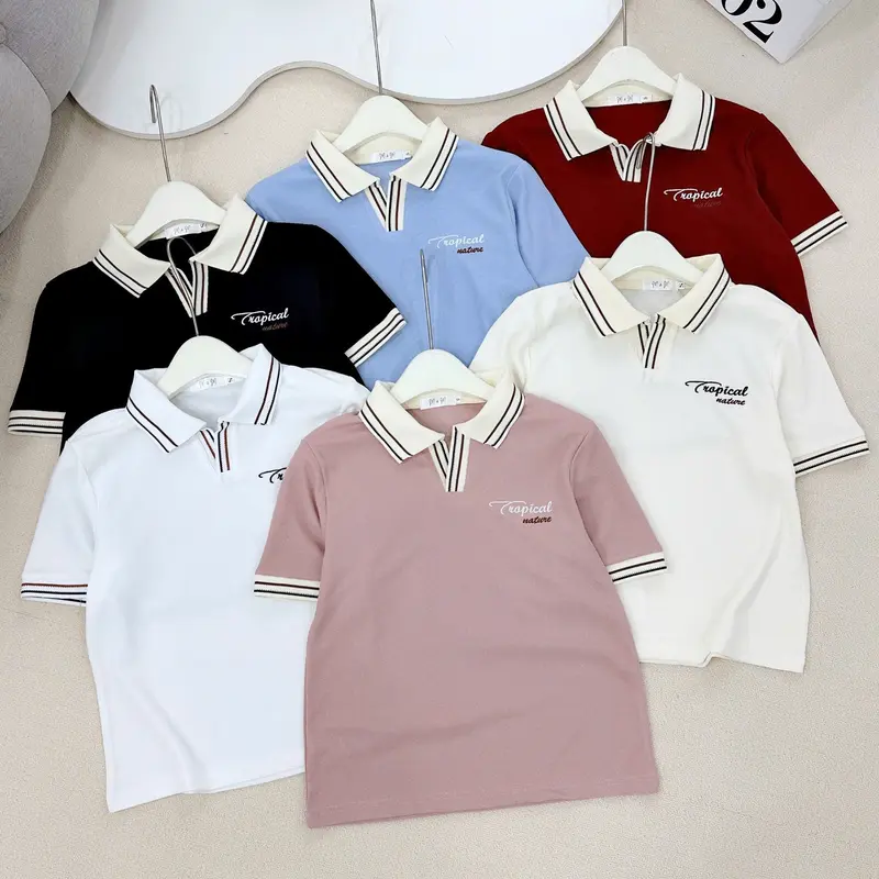 P7 polo nữ nhiều mầu , đơn giản lịch sự , thanh lịch ,dễ phối đồ , chất liệu conton lỗ nhỏ thoáng khí 8