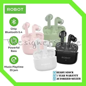 ROBOT TWS Earphone Airbuds T70E Deep Bass Bluetooth 5.4 Original - Garansi 1 Tahun