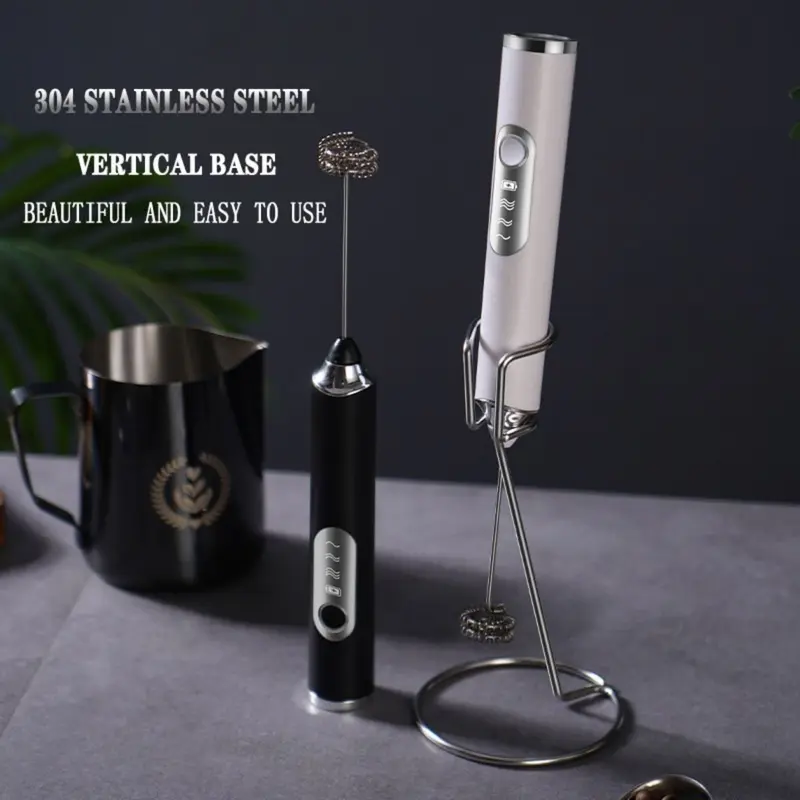 Alat Kocok Telur Elektrik Pengaduk Kopi Elektrik Cappuccino Maker Mini Electric Hand Mixer Pengocok Telur Pengaduk Telor / Milk Frother Mixer Kopi Dalgona Milkshake Pengocok Minuman Pengaduk Coffee Latte Kopi Susu Hot Chocolate Baterai Hitam 7