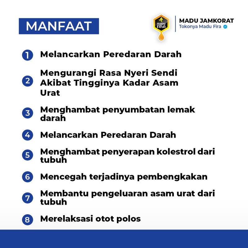 Jamkorat Madu Fira Herbalindo Membantu Menormalkan Kolesterol dan Asam Urat Nyeri Encok Pegel Linu Lutut dan Persendian 1