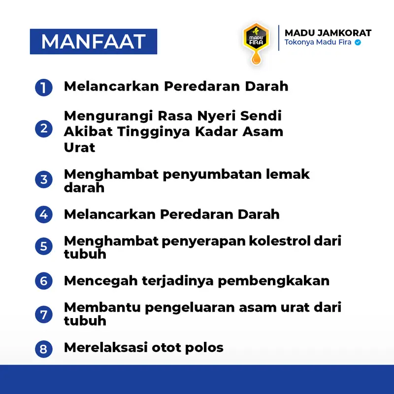Jamkorat Madu Fira Herbalindo Membantu Menormalkan Kolesterol dan Asam Urat Nyeri Encok Pegel Linu Lutut dan Persendian 1