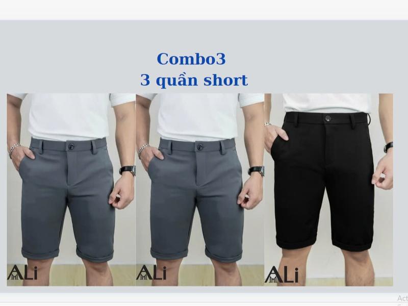 { COMBO 3 QUẦN SHORT } COMBO 3 QUẦN SHORT TÂY NAM CAO CẤP BIG SIZE 45-90KG đường phố năng động thường xl đĩa ánh sáng màu be